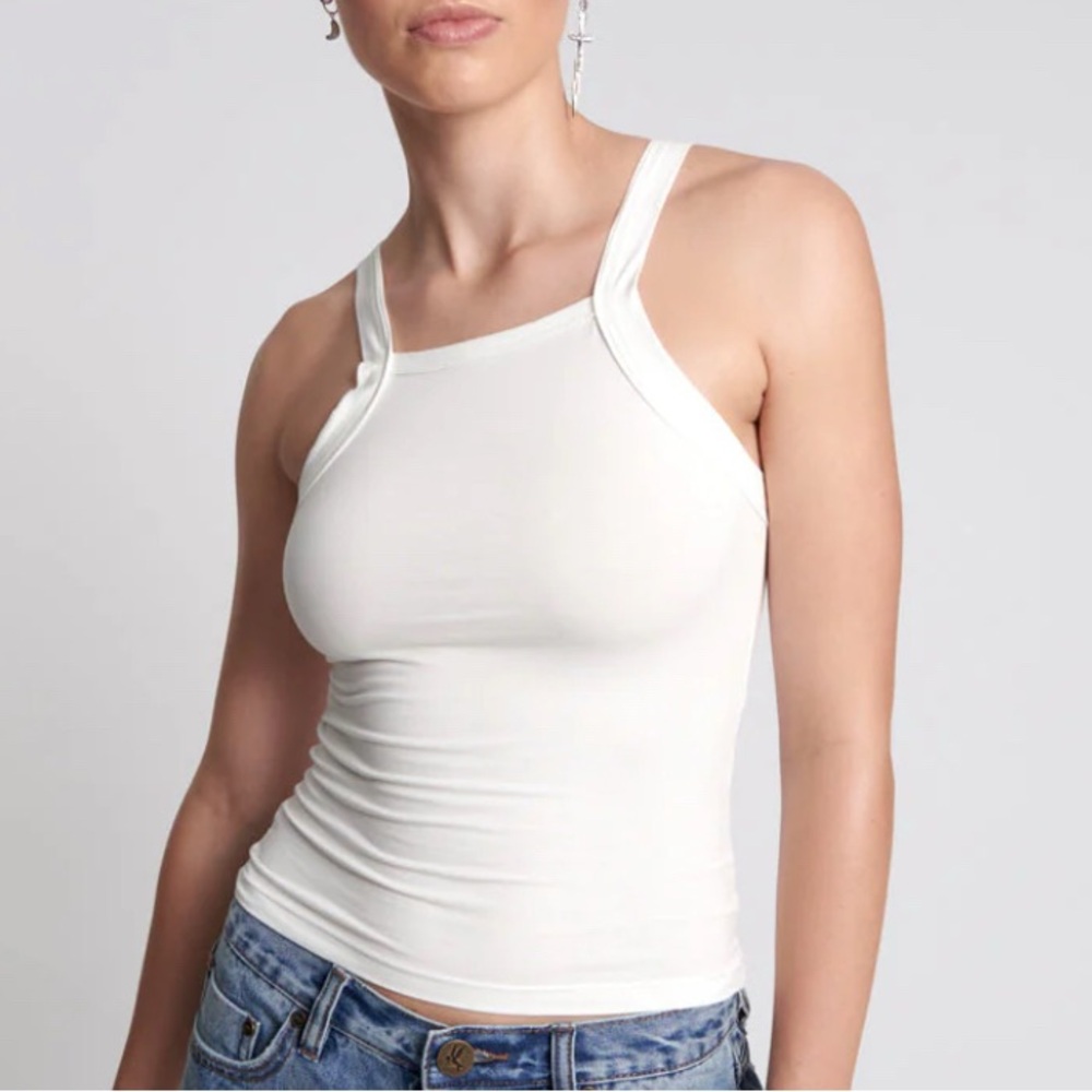 NWT One Teaspoon XXL offWhite Bamboo Logo Tank